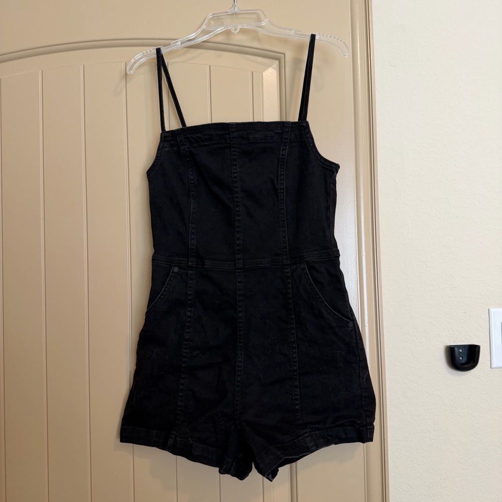 Volcom Black Denim Cami Romper size S